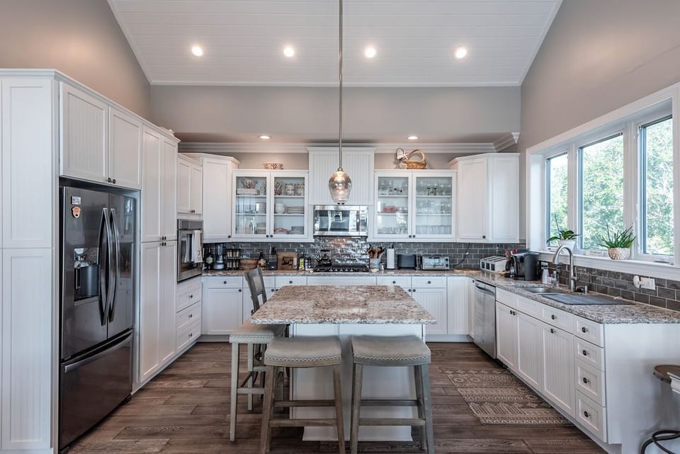 A true chef's dream as this high end kitchen is equipped with everything you need.