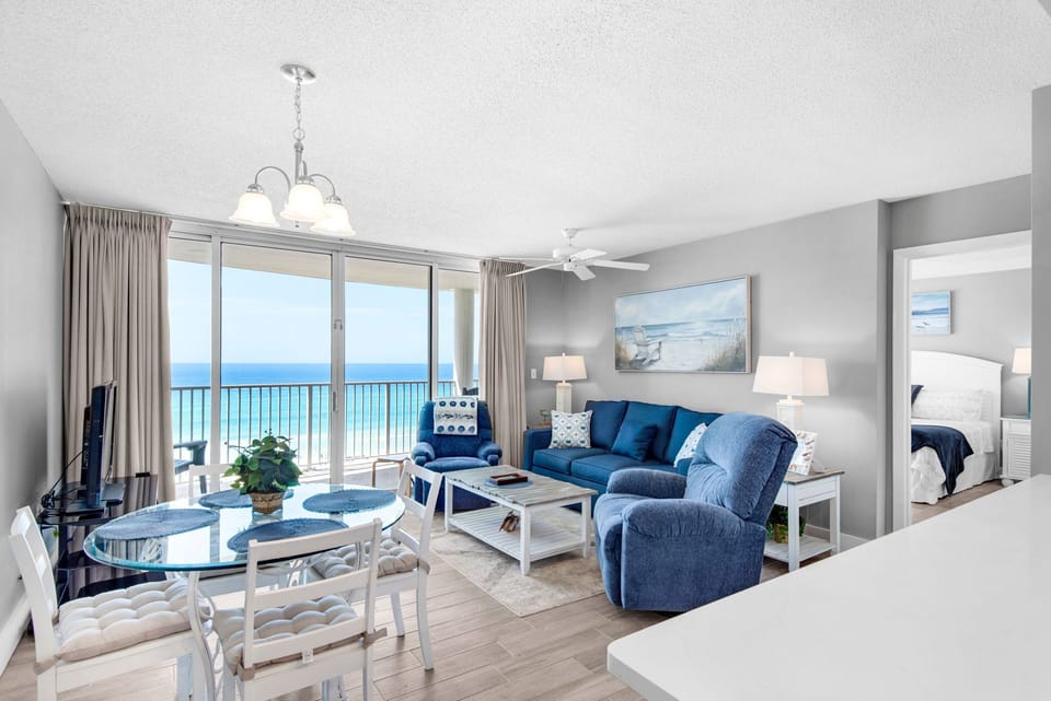 Living room and dining area