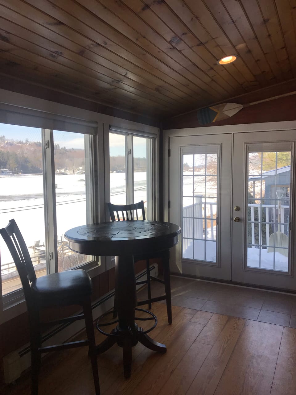 Check out the gorgeous views while relaxing at this pub table