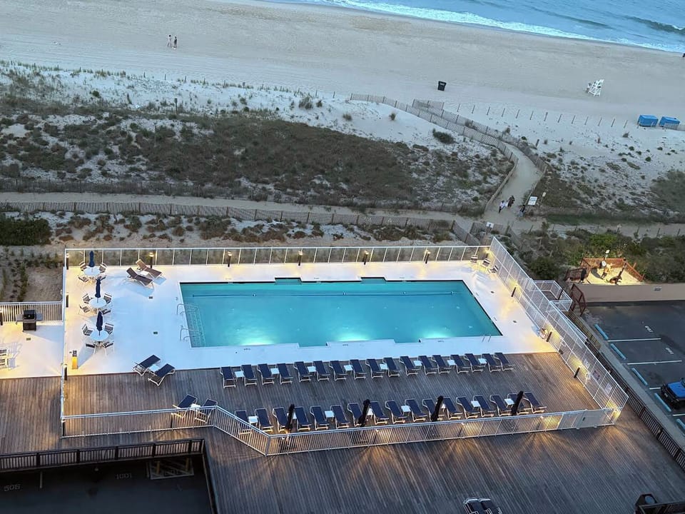 NIGHT VIEW OF THE POOL