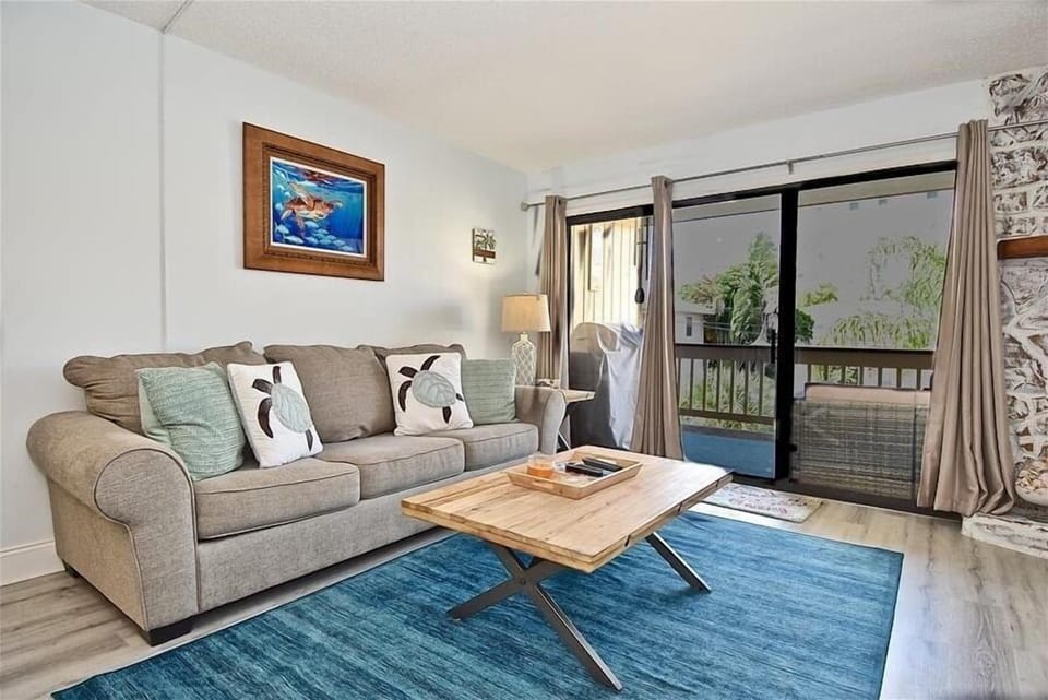 living room with comfortable sleeper sofa