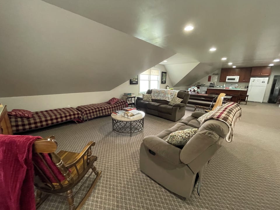 Living room, dining room, kitchen