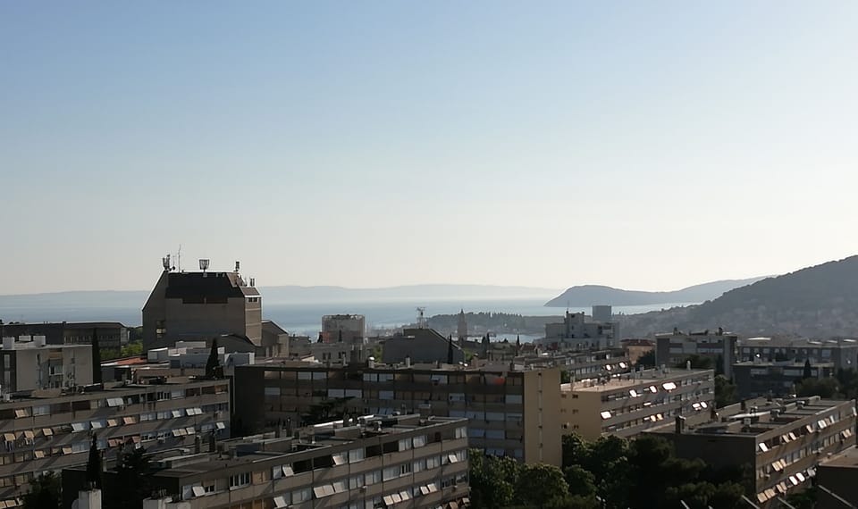 panoramic view on the sea, old tow and Marjan hill