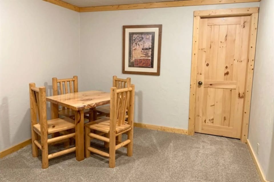 Plenty of seating and table space for a game of cards as you escape the cares of daily life.