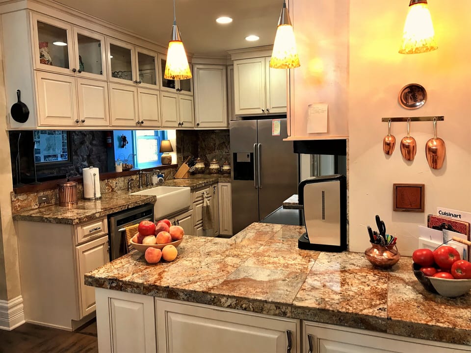 A modern kitchen allows you to enjoy staying in for meals.