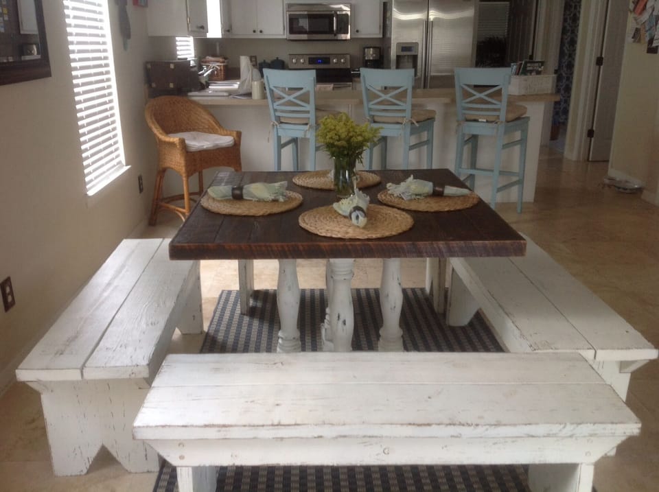 Kitchen table which can seat 8 people