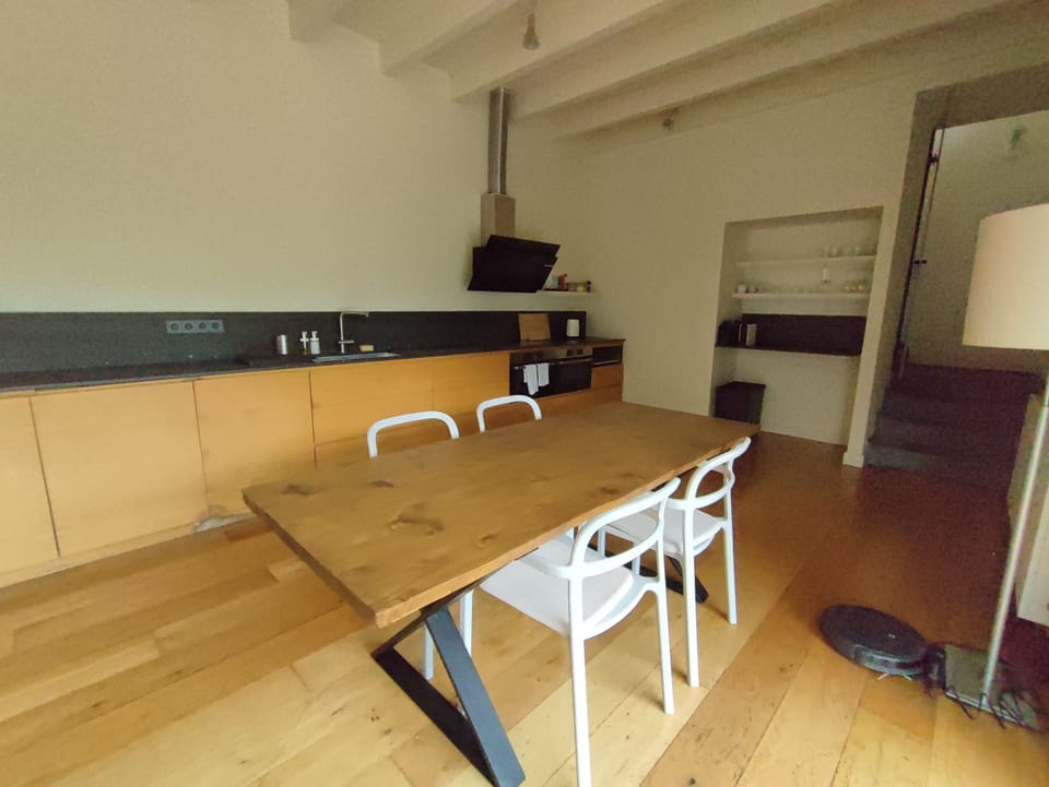 full kitchen and dining area