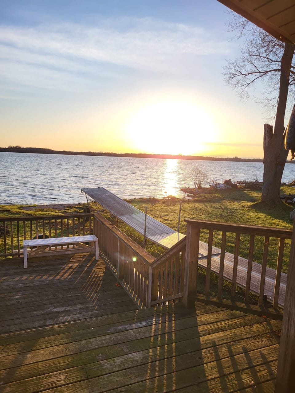 Our two tiered deck view of  Big Bay looking East