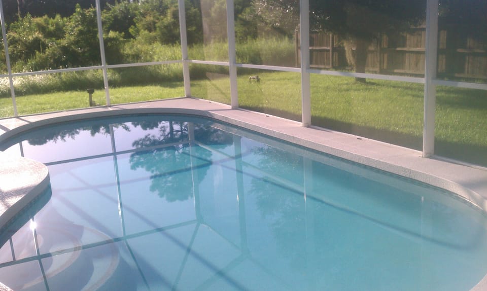 Large pool with nice privacy...