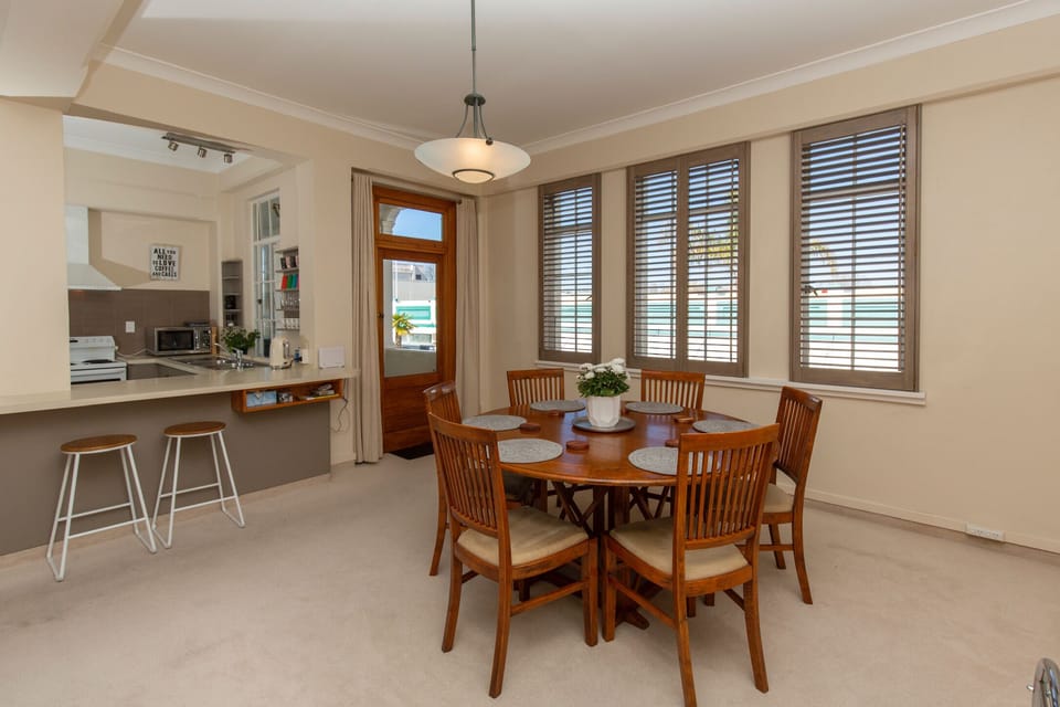 Open plan living with kitchen, dining and balcony 