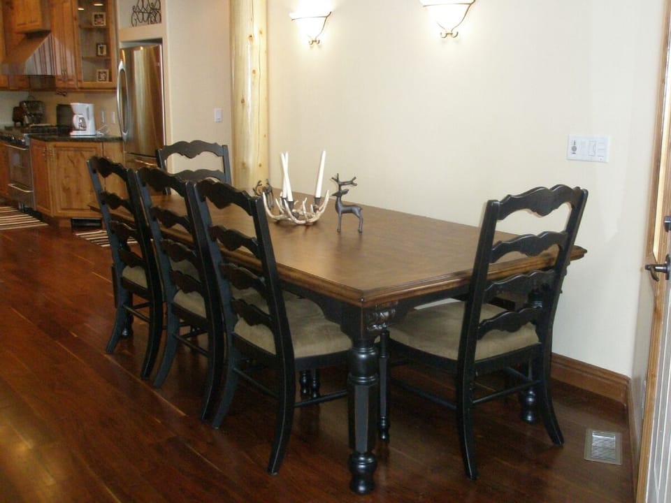Dining room table with bench