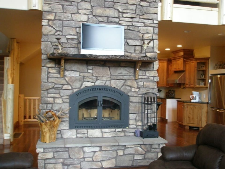 Fire place the heart of our cabin