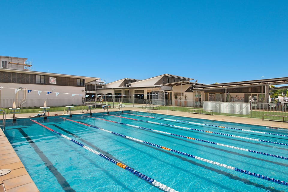 Outdoor lane pool (+ covered pool)