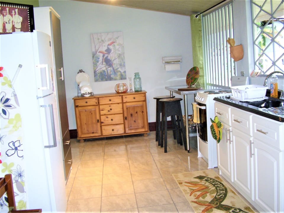 Looking into the kitchen from the dining room