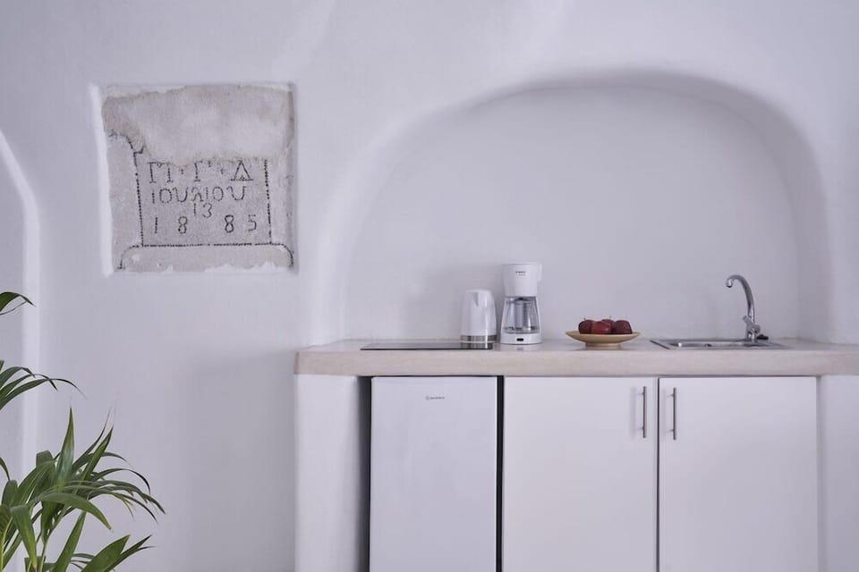 Fridge, oven, coffee/tea maker, toaster