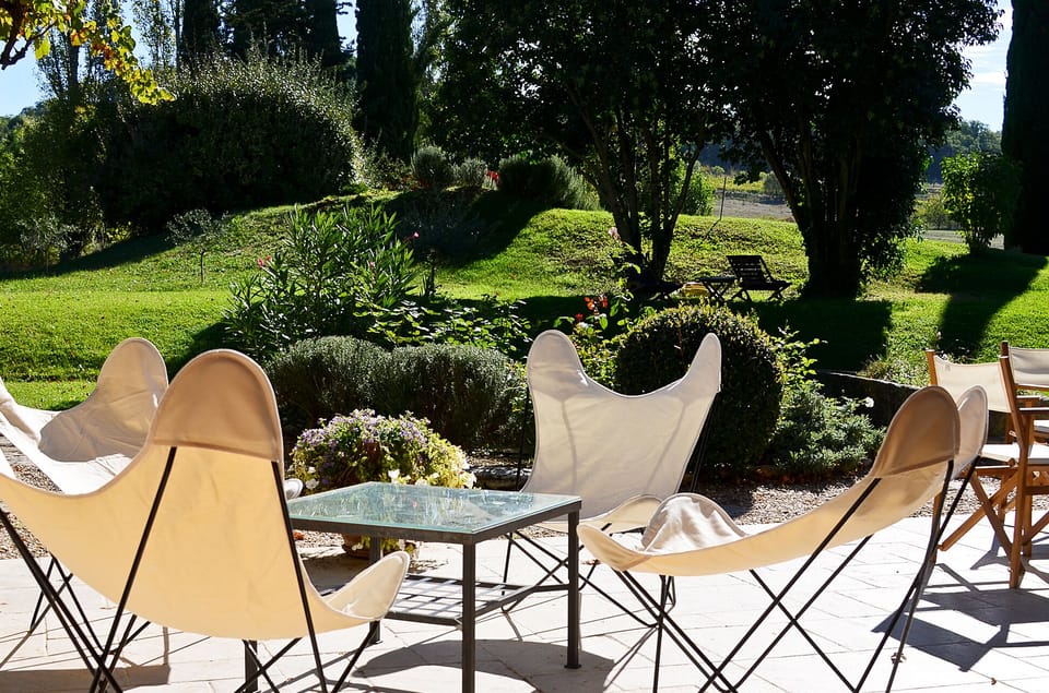 One of the outdoor 'salons' on the terrace