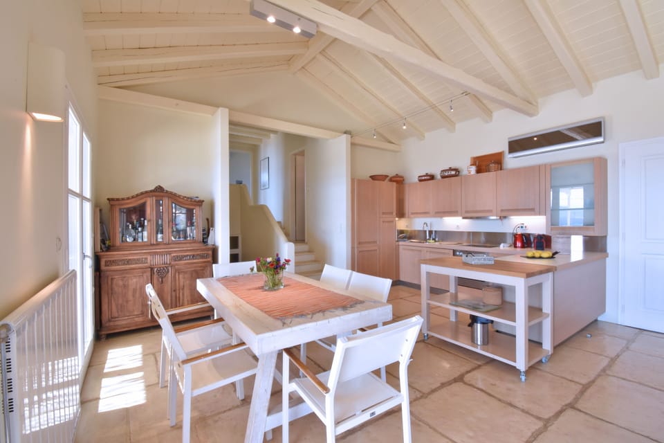 Dining room and kitchen area