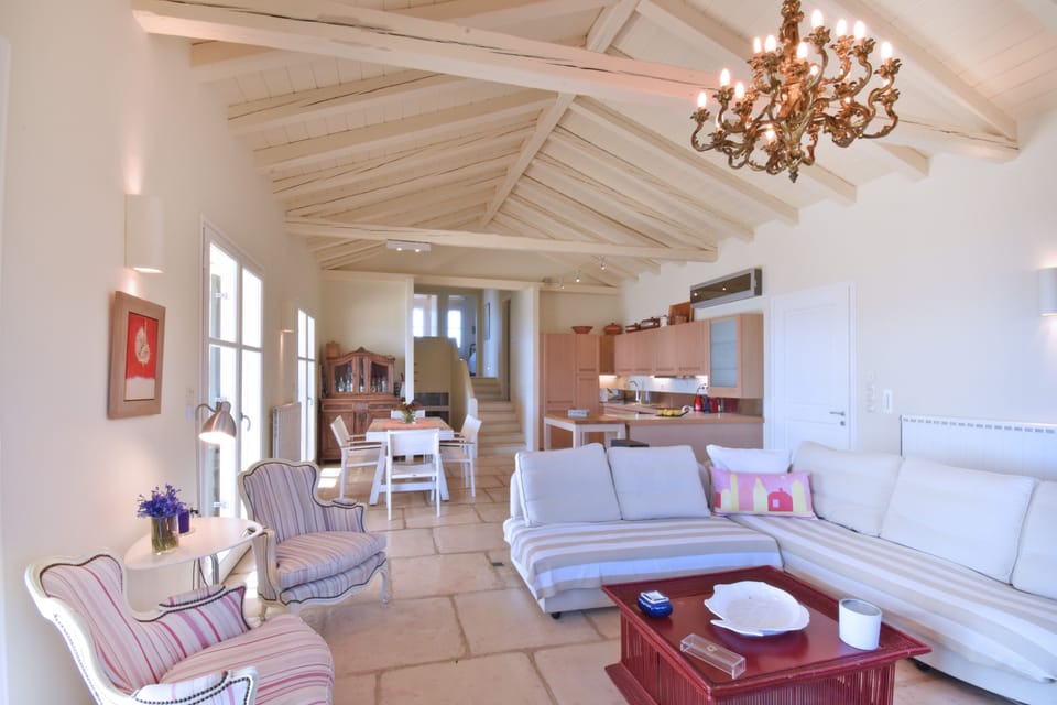 View of the open space living room and kitchen