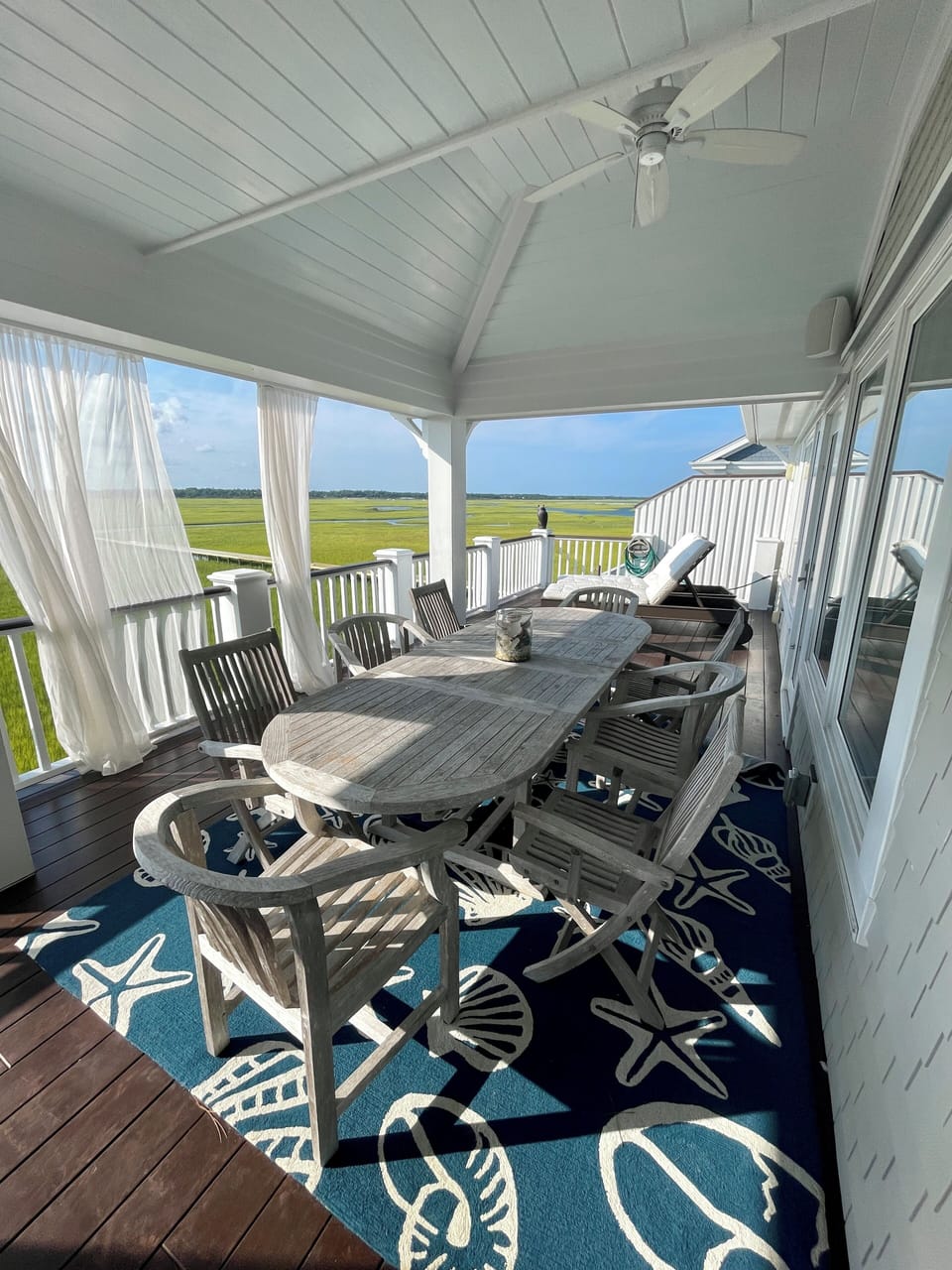 Back Porch (4 porches total) with waterway views