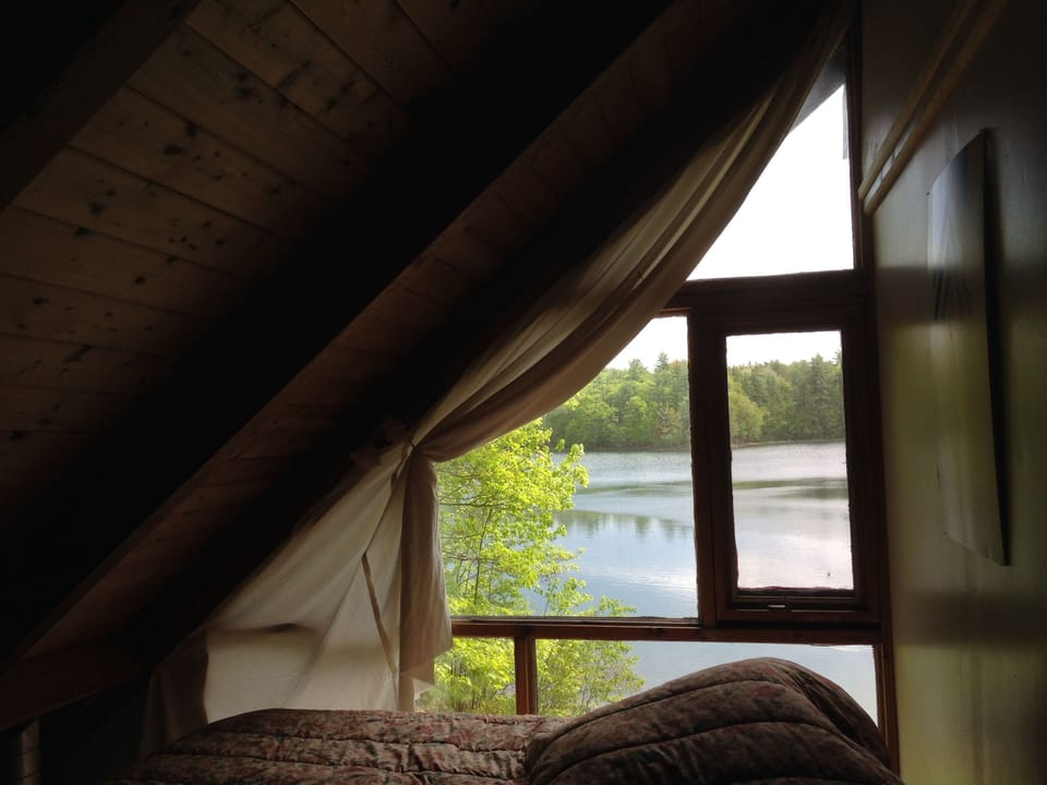Bedroom with water view (upstairs)