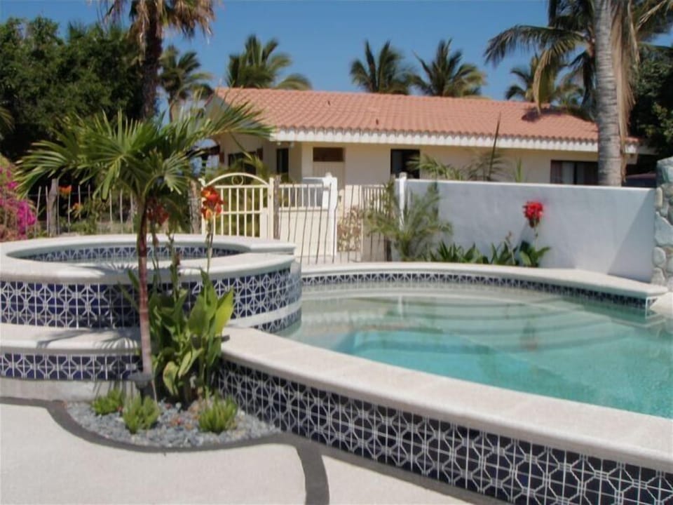 Beautiful secluded pool, spa and huge lounging area