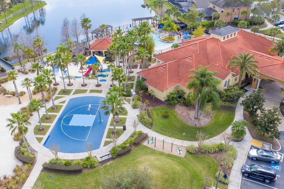 Aerial view of the clubhouse
