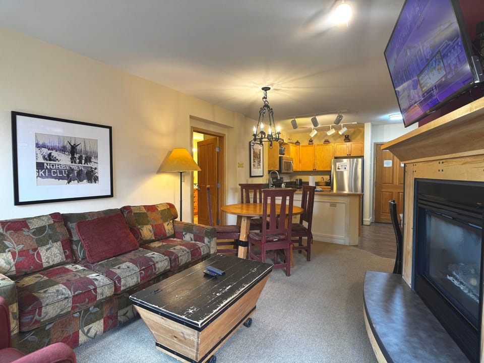 Comfortable open living area—perfect for relaxing after a day on the mountain