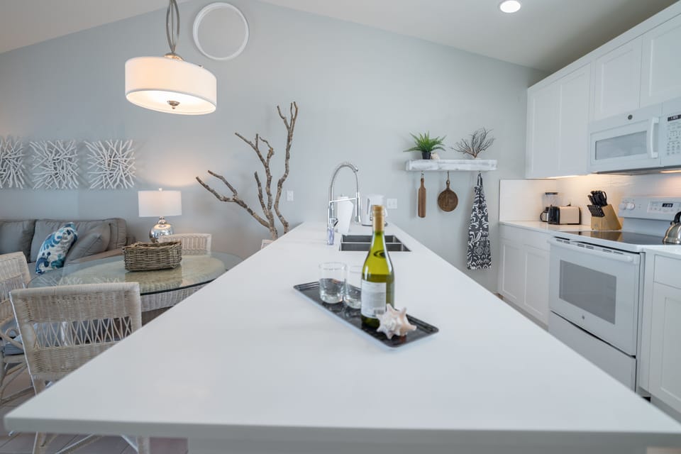 upgraded kitchen with modern appliances