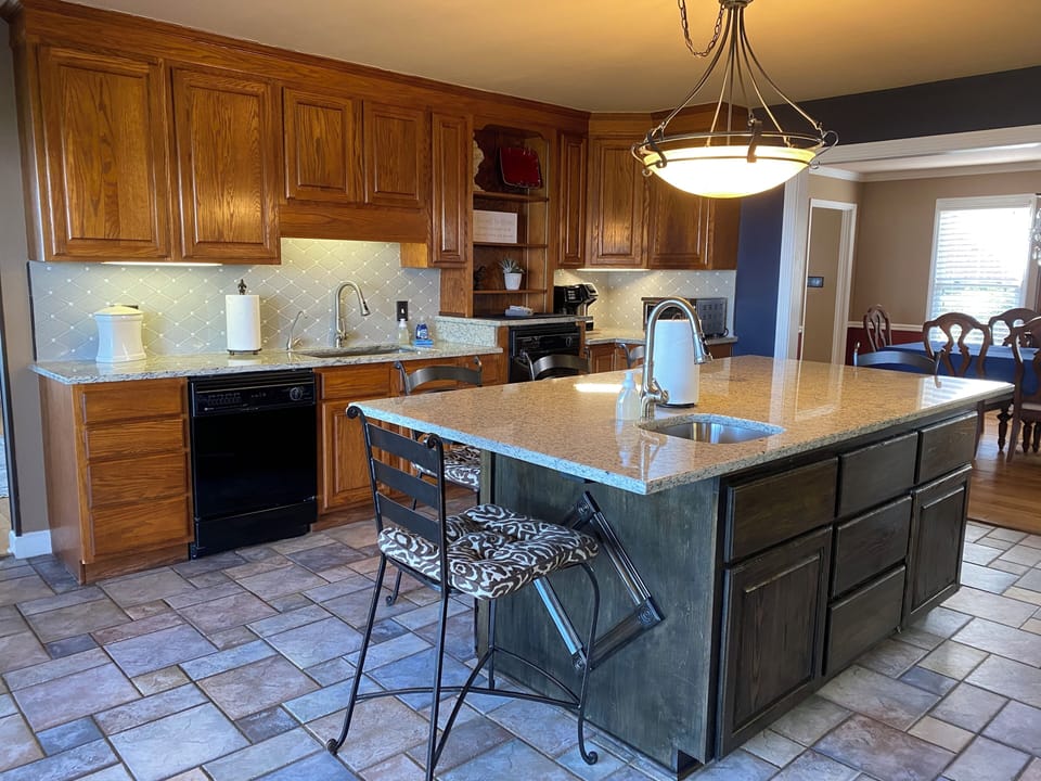 Fully stocked kitchen with plenty of room to entertain