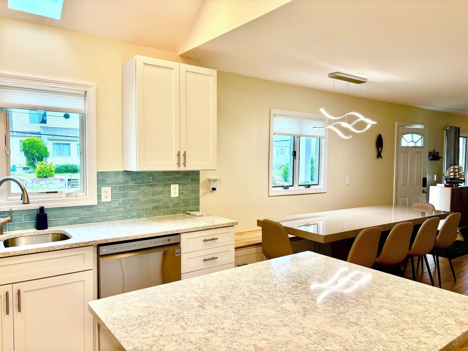 Kitchen open to dining