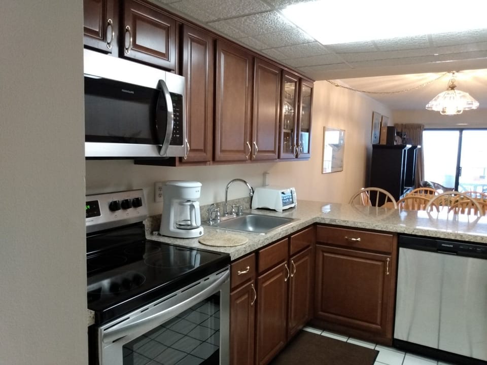Kitchen - stove, microwave, dishwasher, coffee maker