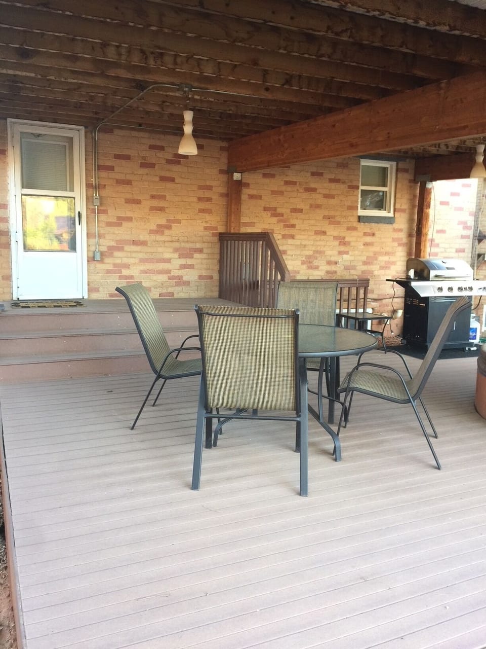Enjoy a BBQ dinner on the covered back patio!