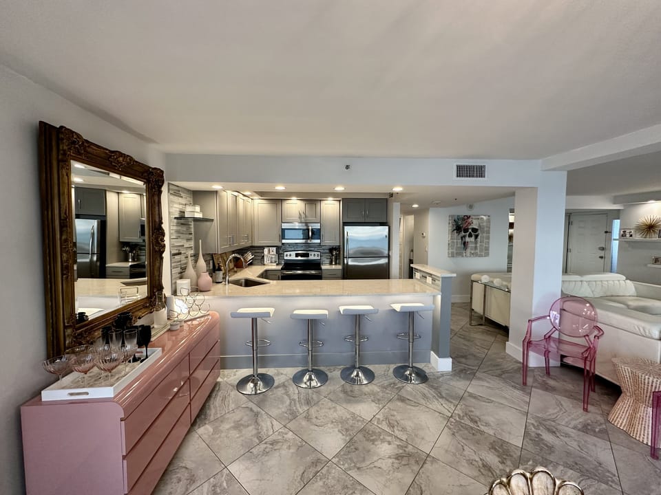 Kitchen with bar stool seating