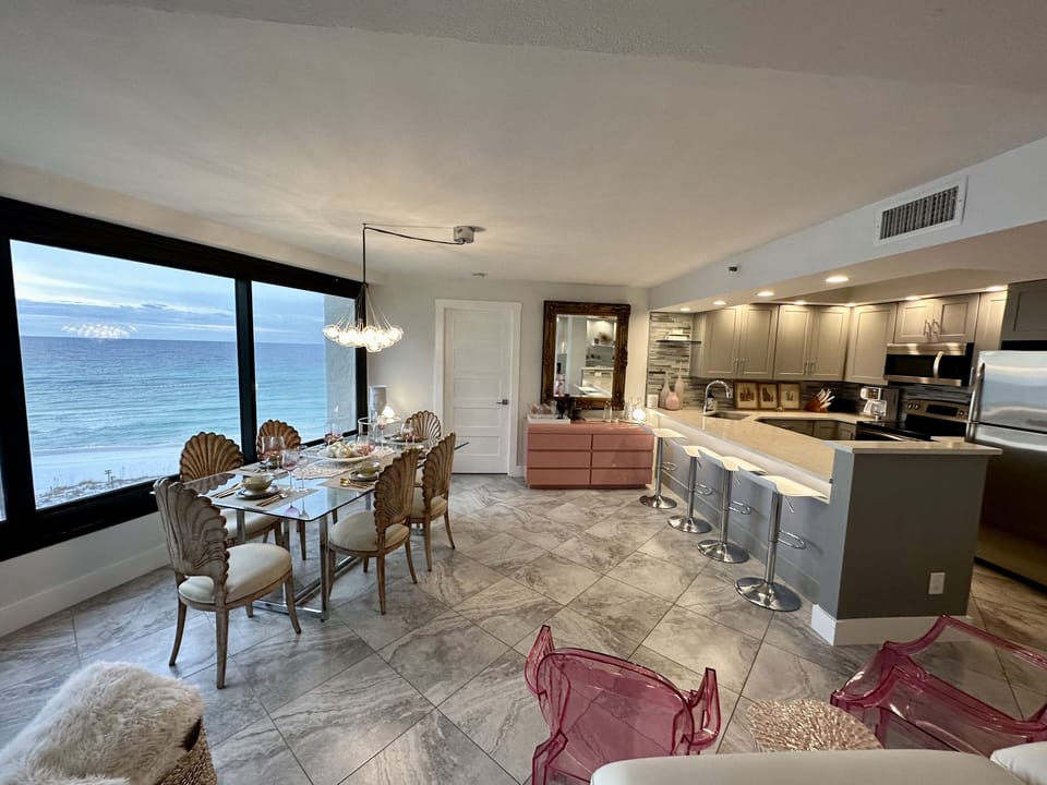 Dining area and kitchen