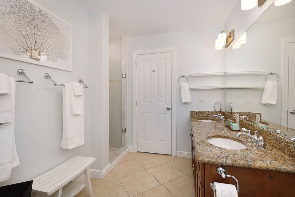 Master bath with shower and tub