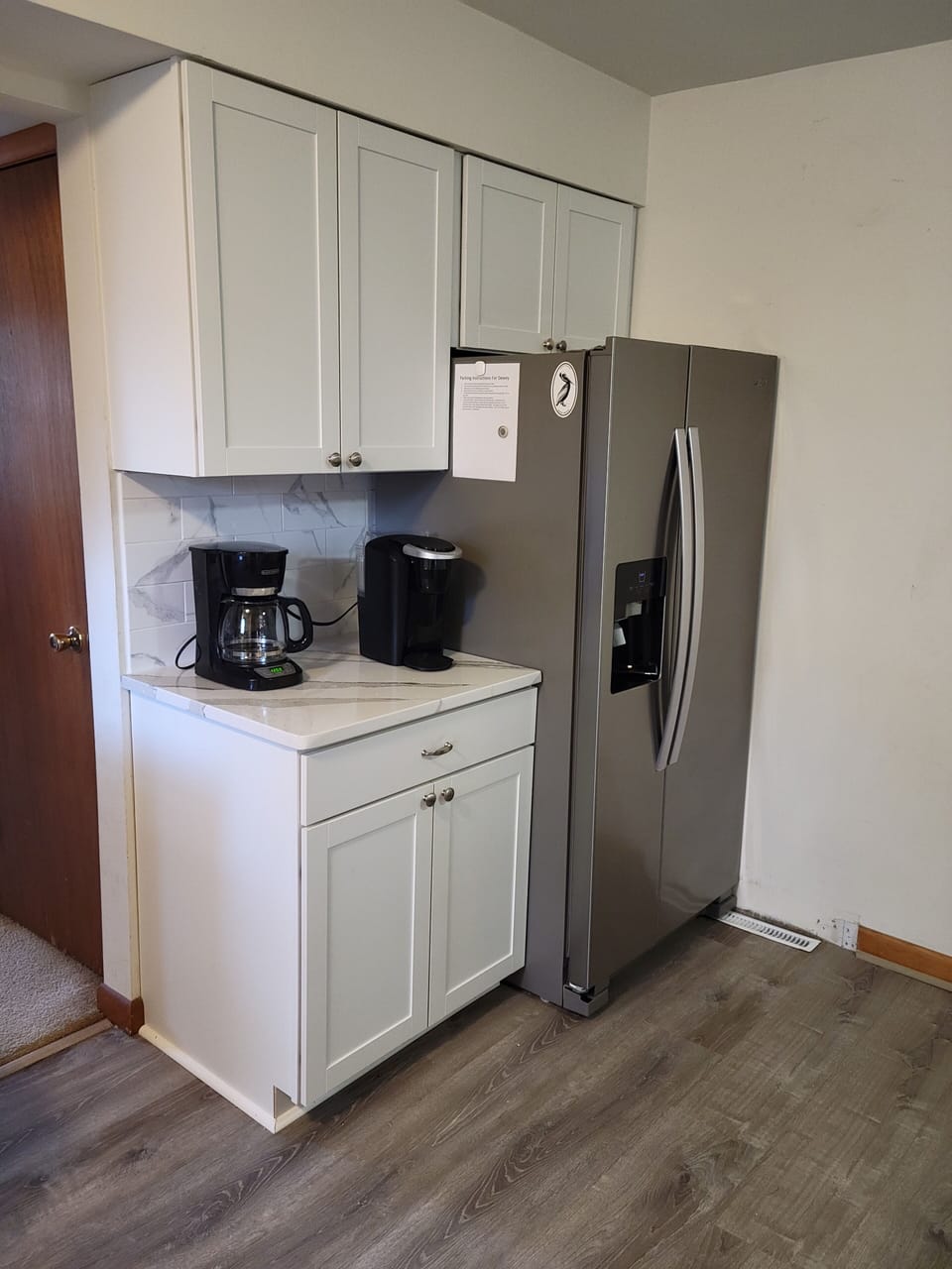 Coffee bar with Keurig and regular coffee maker