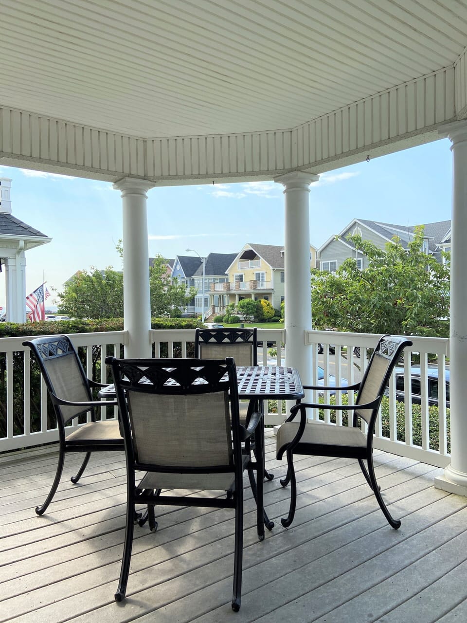 Dining table on front porch