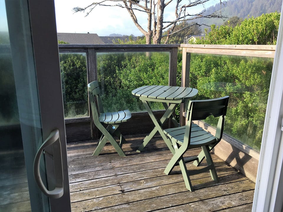 The deck off of the master bedroom.