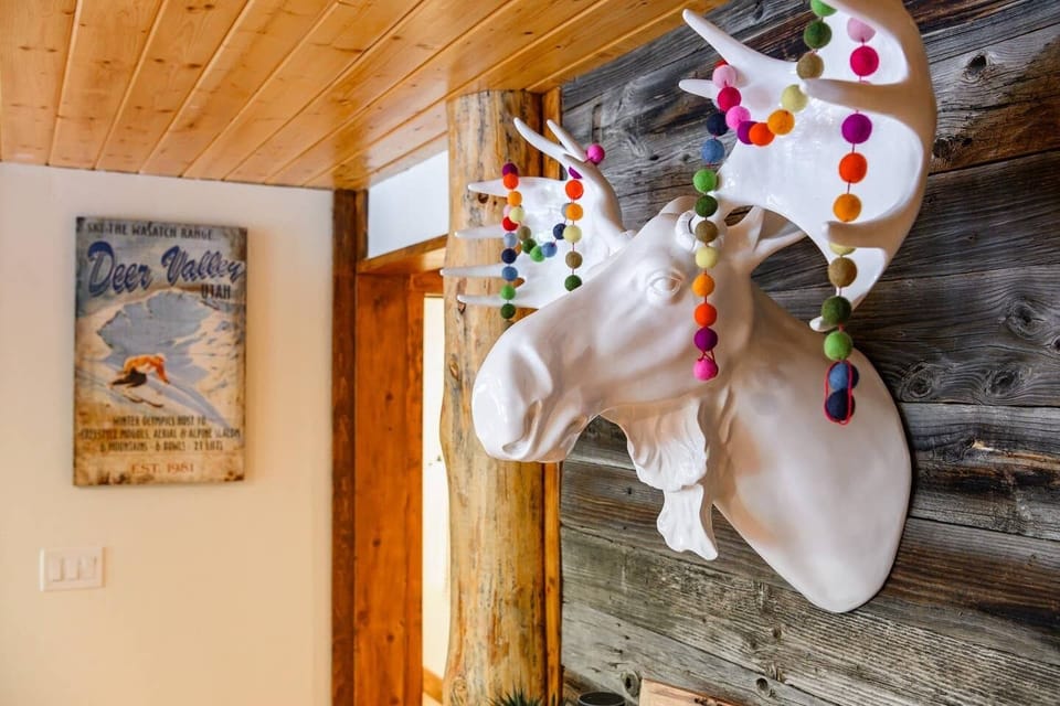 A warm hello from your quirky lodge friend