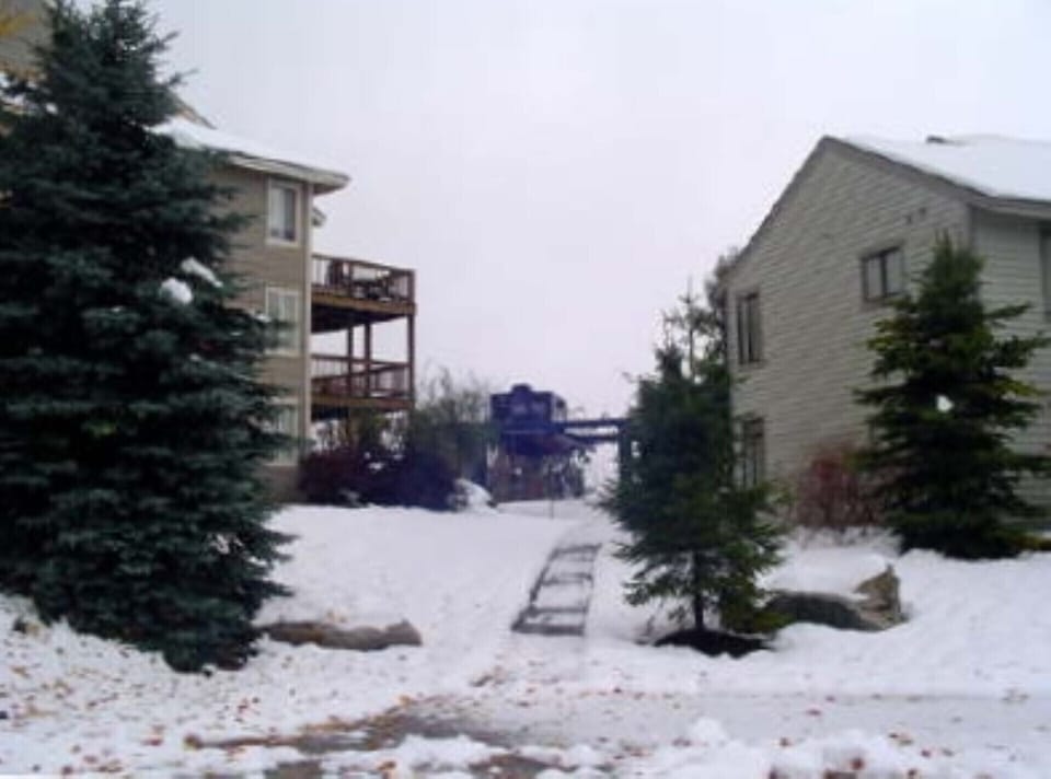 This is halfway to condo and usually can ski to this point by the road.