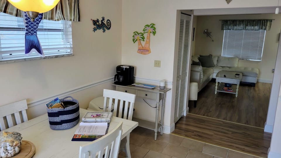  KITCHEN: view to front living room, welcome binder with local favorites 