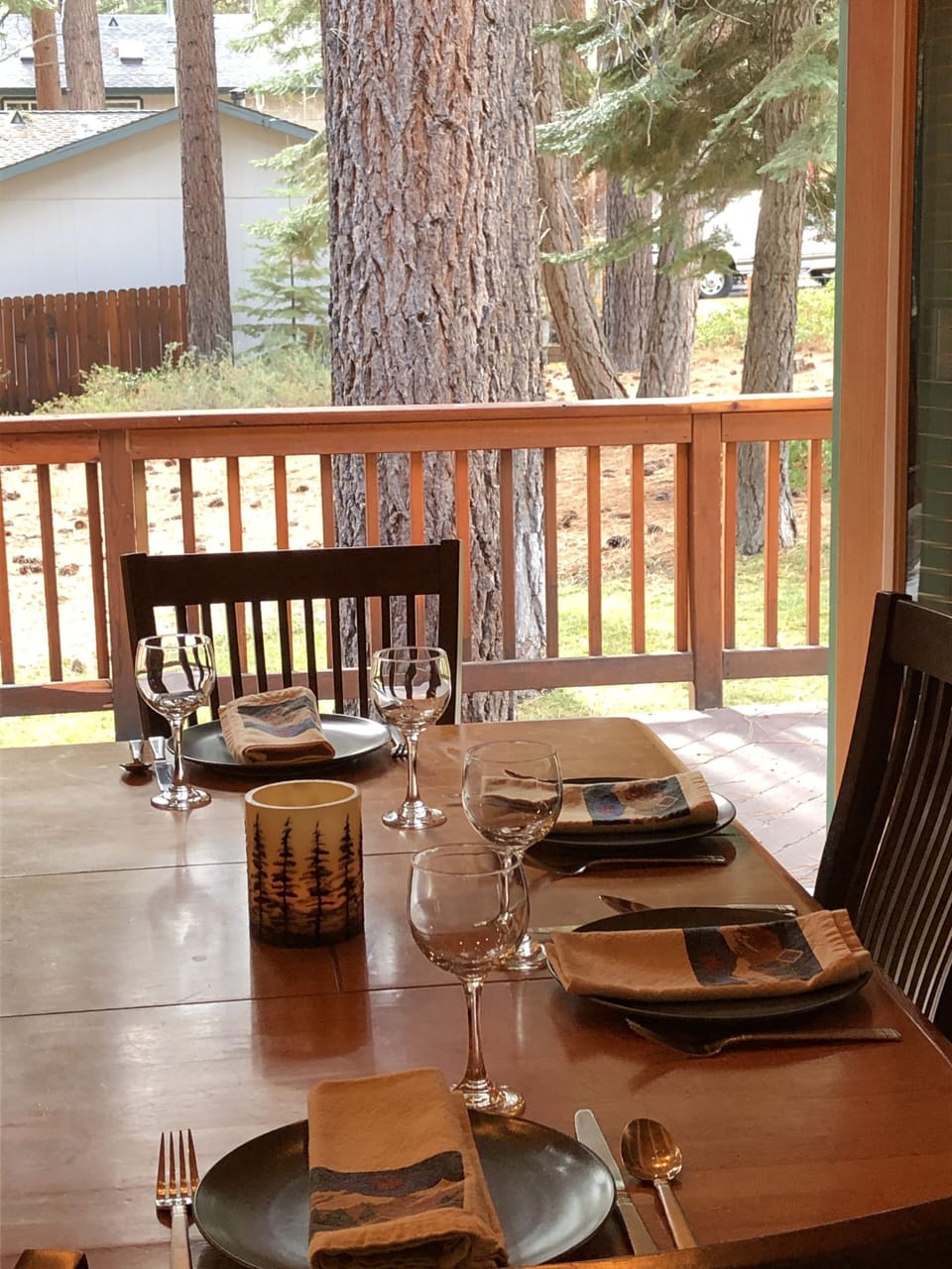 Bring the outdoors in by opening the French doors.


