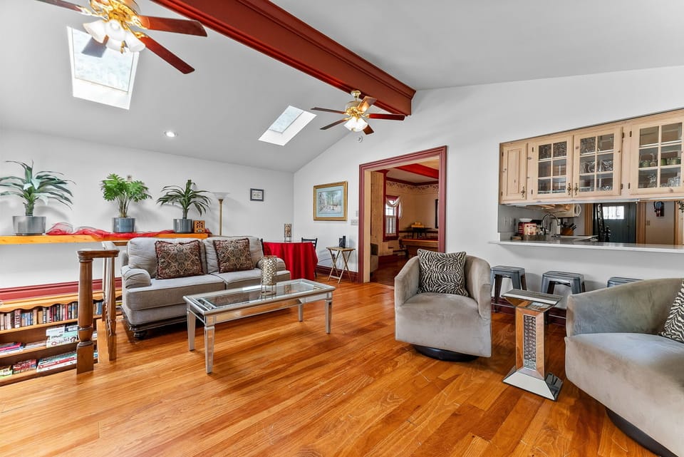 Bright, open living space for gathering and relaxing.