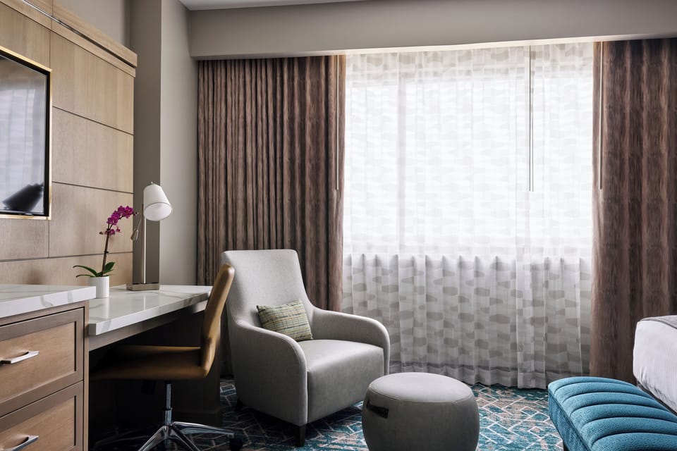 In-room safe, desk, laptop workspace, iron/ironing board