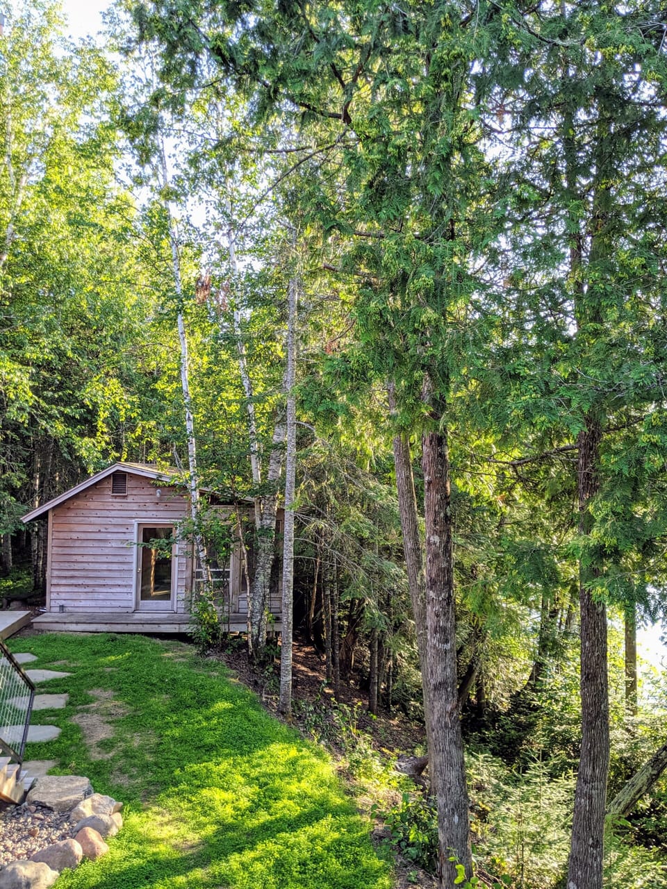Sauna house and screened in porch
