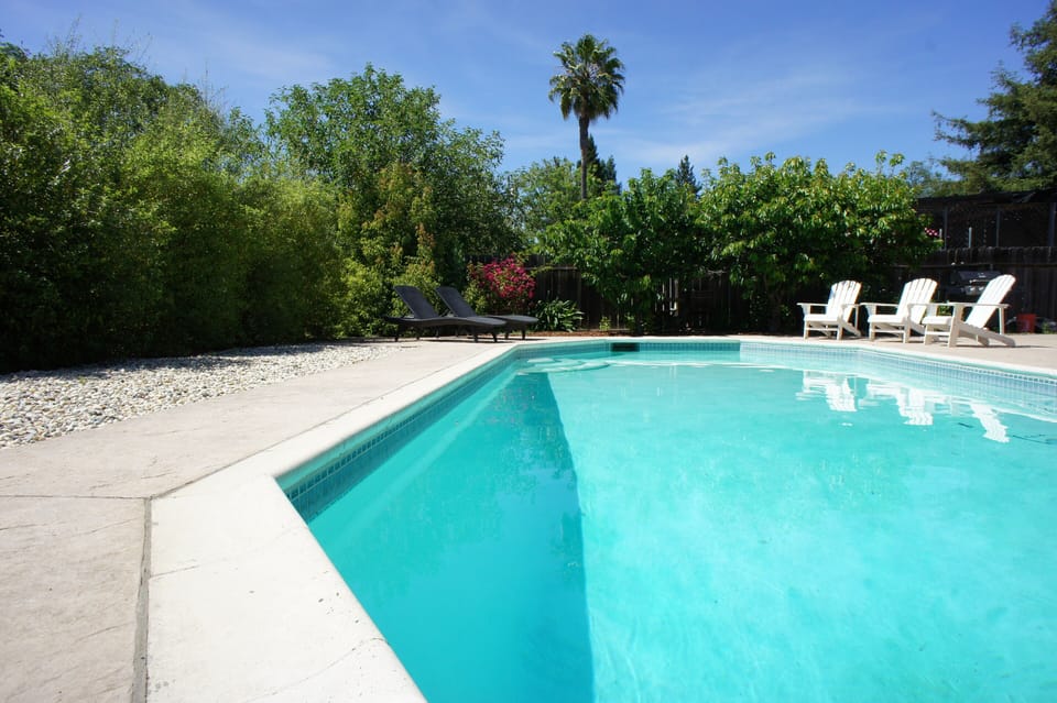 Full size pool is 40ft long and solar-heated during swimming season.