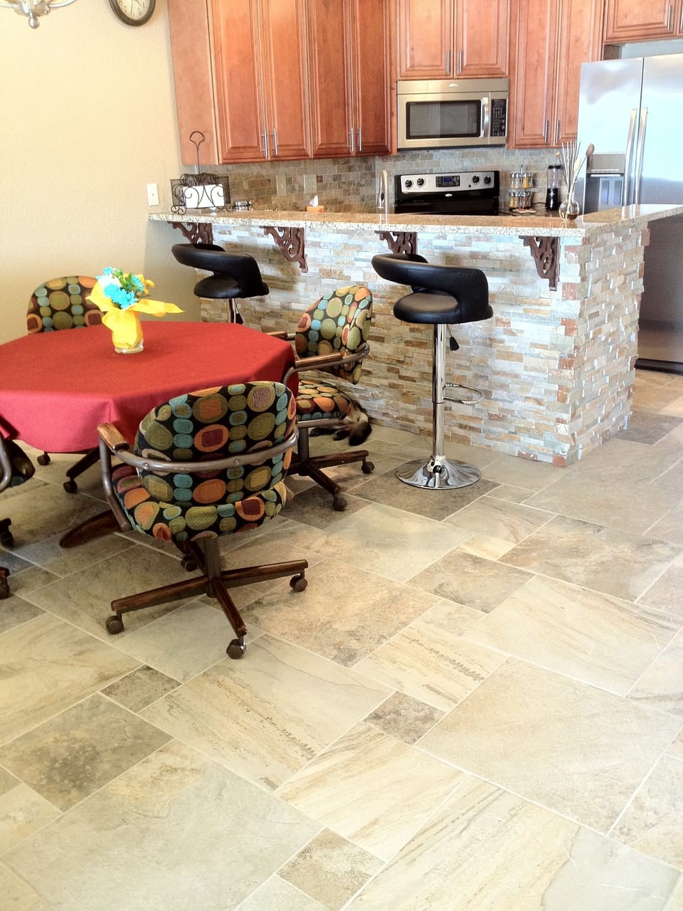 Dining room and Kitchen.