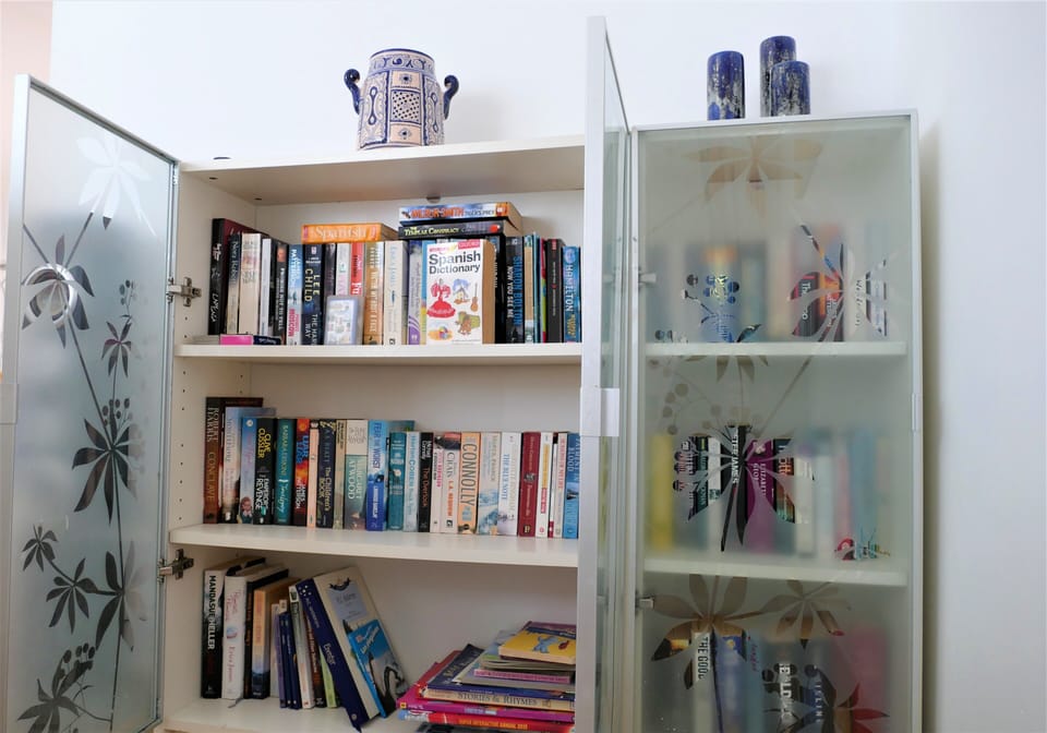 Lots of books, games and DVDs for all ages