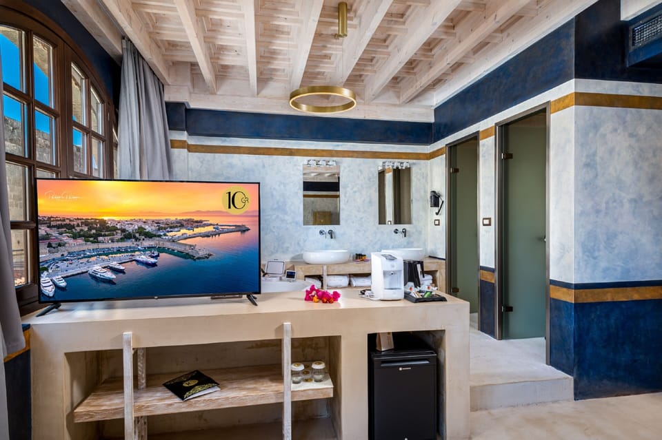 Superior Suite Lindos with Hot Tub | Down comforters, minibar, in-room safe, soundproofing