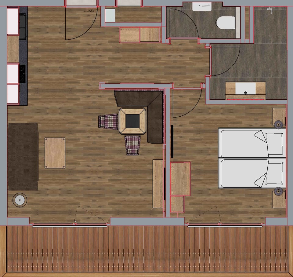 Superior Apartment, 1 Bedroom | Floor plan